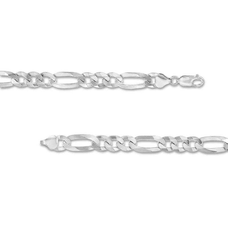 Main Image 3 of Men's 7.0mm Figaro Chain Necklace in Sterling Silver - 24"