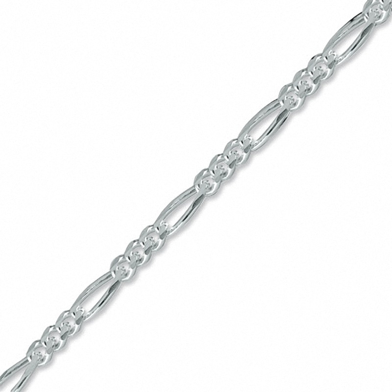 Men's 7.0mm Figaro Chain Bracelet in Sterling Silver - 8.5"