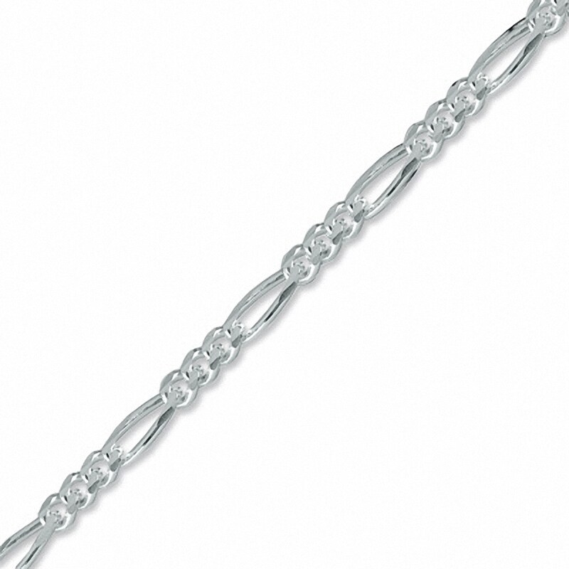 Main Image 1 of Men's 7.0mm Figaro Chain Bracelet in Sterling Silver - 8.5&quot;