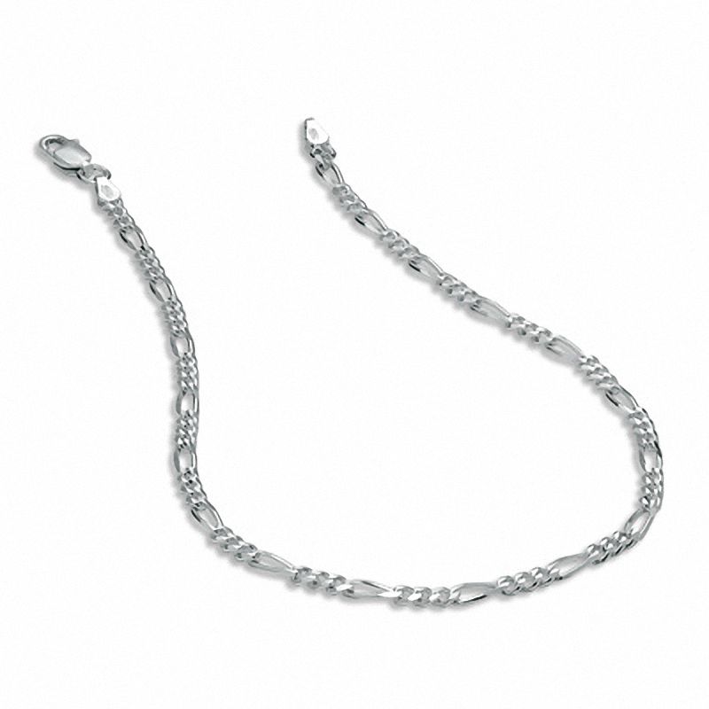 Main Image 2 of Men's 7.0mm Figaro Chain Bracelet in Sterling Silver - 8.5&quot;