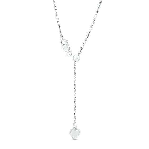 Ladies' 1.0mm Adjustable Rope Chain Necklace in Sterling Silver - 22"