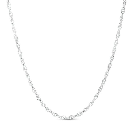 Ladies' 1.5mm Adjustable Singapore Chain Necklace in Sterling Silver - 22"