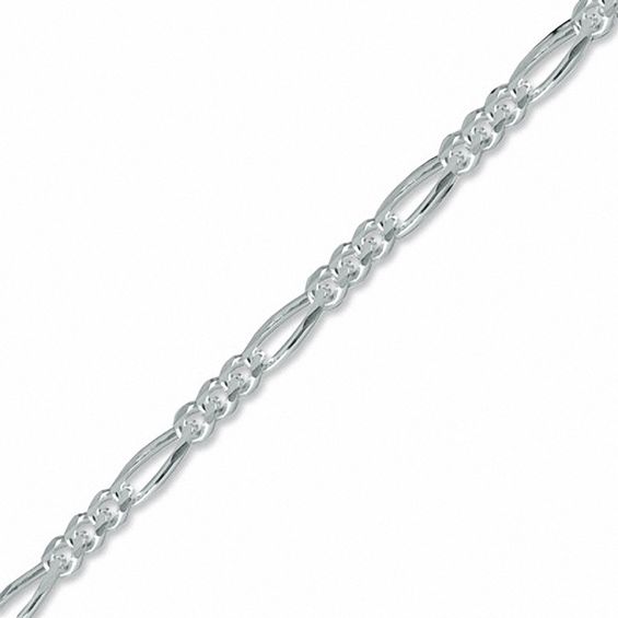7.8mm Figaro Chain Bracelet in Sterling Silver - 8.5"