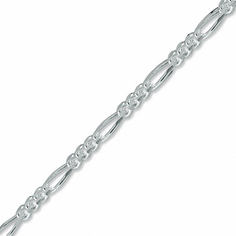 Main Image 1 of Men's 7.8mm Figaro Chain Bracelet in Sterling Silver - 8.5"