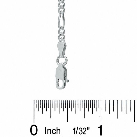7.8mm Figaro Chain Bracelet in Sterling Silver - 8.5"