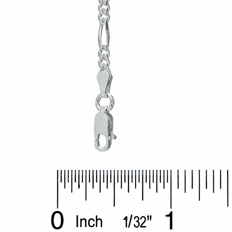 Main Image 2 of Men's 7.8mm Figaro Chain Bracelet in Sterling Silver - 8.5"
