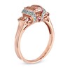 Thumbnail Image 2 of Oval Morganite, Pink Tourmaline and Diamond Accent Three Stone Ring in 10K Rose Gold