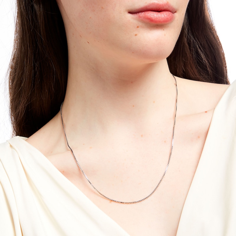 1.3mm Box Chain Necklace in Sterling Silver - 20"