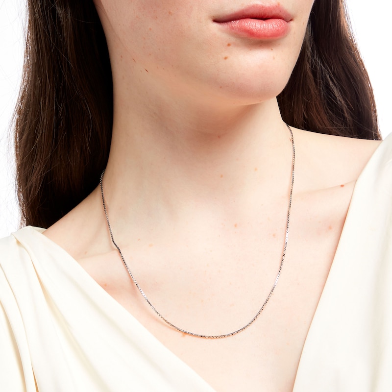 Main Image 2 of 1.3mm Box Chain Necklace in Sterling Silver - 20"