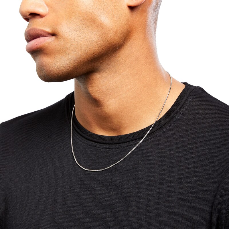 Main Image 3 of 1.3mm Box Chain Necklace in Sterling Silver - 20"