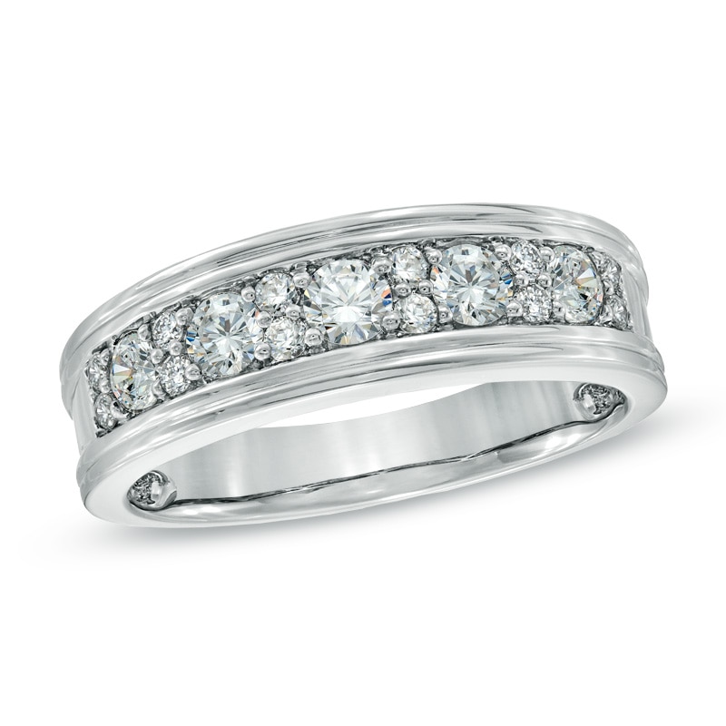 Main Image 1 of Men's 1 CT. T.W. Diamond Ring in 10K White Gold