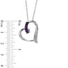 Thumbnail Image 2 of Amethyst and Diamond Accent Looping Heart Pendant in Sterling Silver