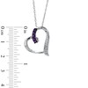 Thumbnail Image 1 of Amethyst and Diamond Accent Looping Heart Pendant in Sterling Silver