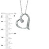 Thumbnail Image 2 of Lab-Created White Sapphire and Diamond Accent Looping Heart Pendant in Sterling Silver