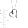 Thumbnail Image 1 of Lab-Created Blue Sapphire and Diamond Accent Looping Heart Pendant in Sterling Silver