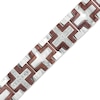 Thumbnail Image 1 of 1/5 CT. T.W. Diamond Cross Bracelet in Two-Tone Stainless Steel - 8.25"