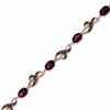 Thumbnail Image 1 of Rhodolite Garnet and Smoky Quartz Bracelet in 10K Rose Gold - 7.25"