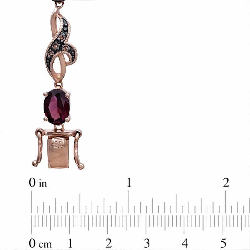 Main Image 3 of Rhodolite Garnet and Smoky Quartz Bracelet in 10K Rose Gold - 7.25"