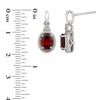 Thumbnail Image 3 of Oval Garnet and Lab-Created White Sapphire Pendant and Earrings Set in Sterling Silver