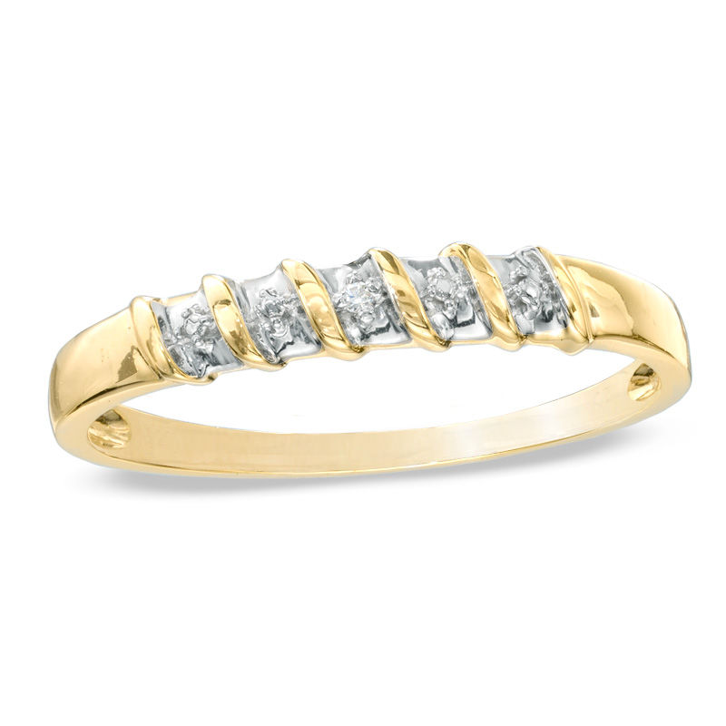 Main Image 1 of Diamond Accent Wedding Band in 10K Gold