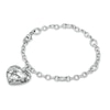 Thumbnail Image 0 of "Love" Puffed Heart Charm Bracelet in Stainless Steel - 7.5"