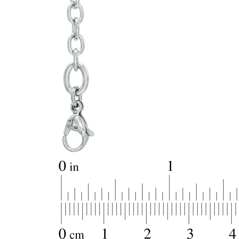 Main Image 2 of &quot;Love&quot; Puffed Heart Charm Bracelet in Stainless Steel - 7.5&quot;