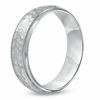 Thumbnail Image 1 of Men's 6.0mm Hammered Wedding Band in Sterling Silver