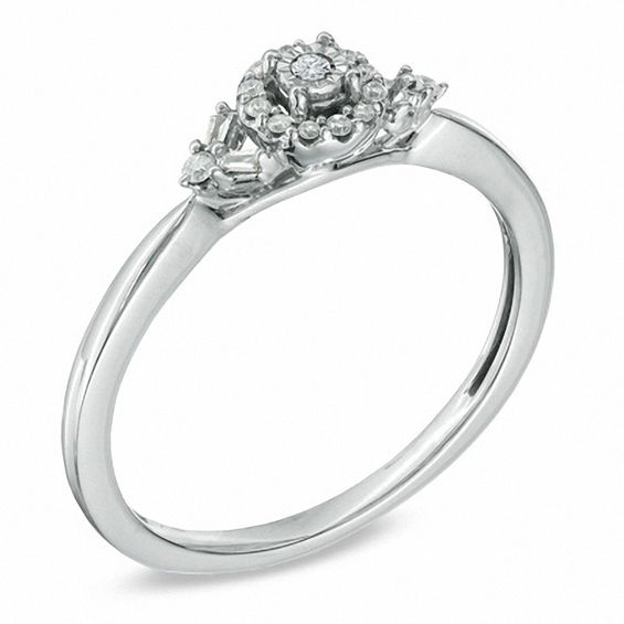 Cherished Promise Collectionâ¢ 1/10 CT. T.w. Diamond Frame Ring in Sterling Silver