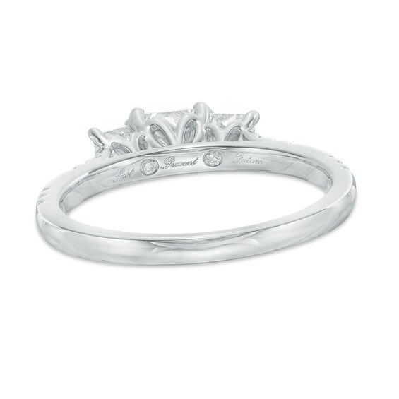 1 CT. T.w. Princess-Cut Diamond Past Present FutureÂ® Bridal Set in 14K White Gold