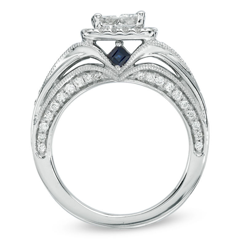 Main Image 3 of Vera Wang Love Collection 1 CT. T.W. Quad Princess-Cut Diamond Engagement Ring in 14K White Gold