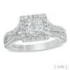 Thumbnail Image 1 of Vera Wang Love Collection 1 CT. T.W. Quad Princess-Cut Diamond Frame Engagement Ring in 14K White Gold