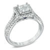 Thumbnail Image 1 of Vera Wang Love Collection 1 CT. T.W. Quad Princess-Cut Diamond Frame Engagement Ring in 14K White Gold