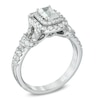 Thumbnail Image 1 of Celebration Ideal 1-1/6 CT. T.W. Emerald-Cut Diamond Frame Engagement Ring in 14K White Gold (I/I1)