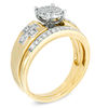 Thumbnail Image 1 of 1/4 CT. T.W. Diamond Cross Bridal Set in 10K Gold