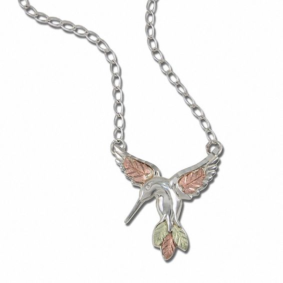 Black Hills Gold Hummingbird Necklace in Sterling Silver - 16.5"
