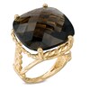 Thumbnail Image 1 of 20.0mm Cushion-Cut Smoky Quartz Rope Ring in 10K Gold