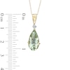 Thumbnail Image 1 of Pear-Shaped Green Quartz and Diamond Accent Pendant in 10K Gold