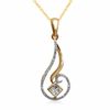 Thumbnail Image 1 of 1/5 CT. T.W. Princess-Cut Quad Diamond Flame Pendant in 10K Gold