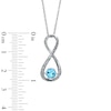 Thumbnail Image 2 of 5.5mm Blue Topaz and Diamond Accent Infinity Pendant in Sterling Silver