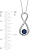 Thumbnail Image 2 of 5.5mm Lab-Created Blue Sapphire and Diamond Accent Infinity Pendant in Sterling Silver