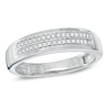 Thumbnail Image 0 of Men's 1/6 CT. T.W. Diamond Double Row Wedding Band in 10K White Gold