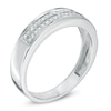 Thumbnail Image 1 of Men's 1/6 CT. T.W. Diamond Double Row Wedding Band in 10K White Gold