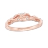 Thumbnail Image 2 of 1/2 CT. T.W. Diamond Past Present Future® Twist Engagement Ring in 14K Rose Gold