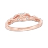 Thumbnail Image 3 of 1/2 CT. T.W. Diamond Past Present Future® Twist Engagement Ring in 14K Rose Gold