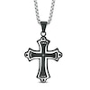 Thumbnail Image 0 of Men's Diamond Accent Stacked Cross Pendant in Two-Tone Stainless Steel - 24"