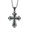 Thumbnail Image 1 of Men's Diamond Accent Stacked Cross Pendant in Two-Tone Stainless Steel - 24"