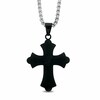 Thumbnail Image 2 of Men's Diamond Accent Stacked Cross Pendant in Two-Tone Stainless Steel - 24"