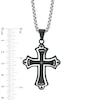 Thumbnail Image 2 of Men's Diamond Accent Stacked Cross Pendant in Two-Tone Stainless Steel - 24"