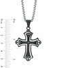Thumbnail Image 3 of Men's Diamond Accent Stacked Cross Pendant in Two-Tone Stainless Steel - 24"