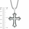 Thumbnail Image 3 of Men's Diamond Accent Stacked Cross Pendant in Two-Tone Stainless Steel - 24"